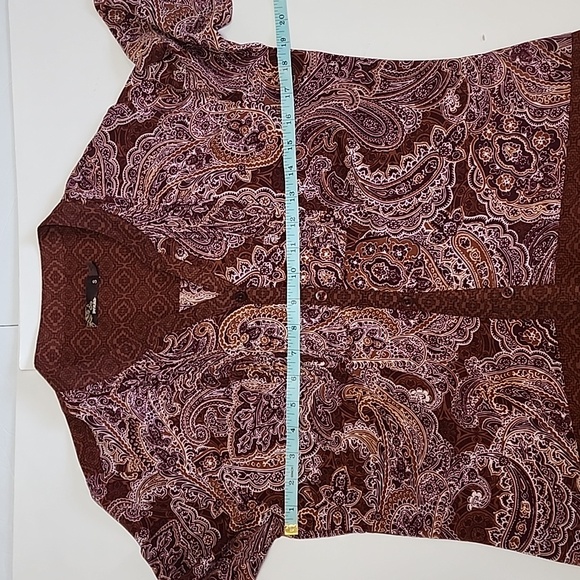 Prana Button Down Long Sleeve Paisley Print Top/ size S - Picture 7 of 13